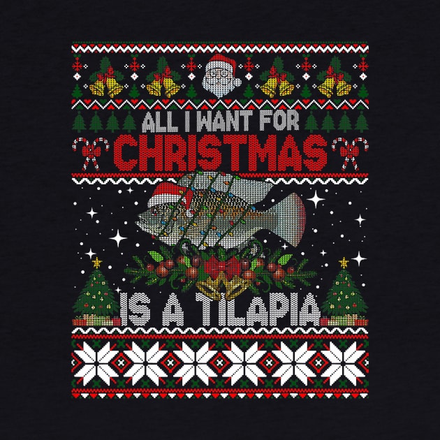 Funny Santa Hat I Want For Christmas Is A Tilapia Fish by kasperek